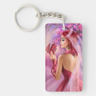 Keychain Bevackra fantasydrottning och drake