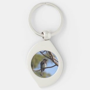 Keychain - Black Phoebe Swirl Silverfärgad Nyckelring