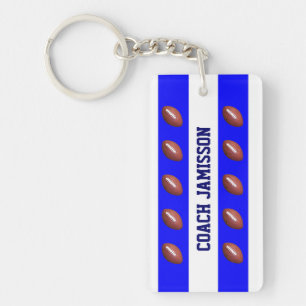 Keychain, blått & vit, för nyckelring