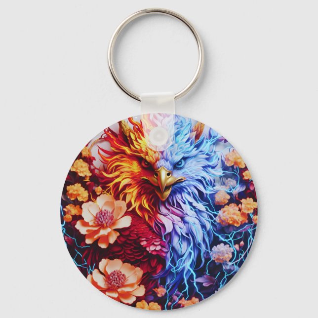 Keychain : Electric Neon Eagle Thunderstrike Nyckelring (Baksida)