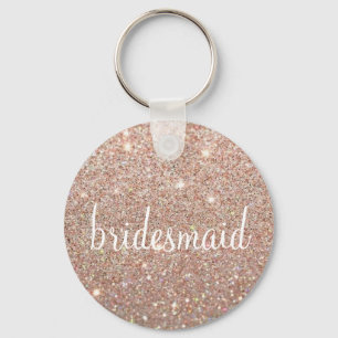 Keychain - Fab brudtärna RoseGold för glitter Nyckelring