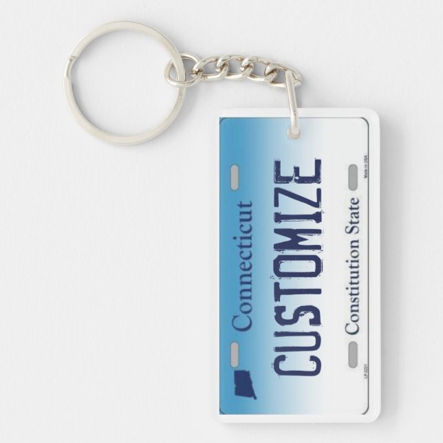 Keychain för anpassadeConnecticut (Framsidan)
