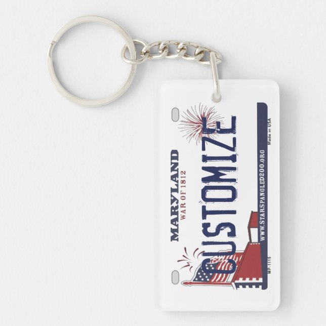 Keychain för anpassadeMaryland statlig (Framsidan)