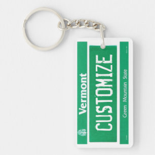 Keychain för anpassadeVermont registreringsskylt