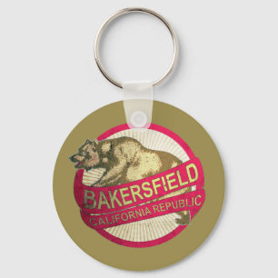 Keychain för Bakersfield Kalifornien vintagebjör Nyckelring