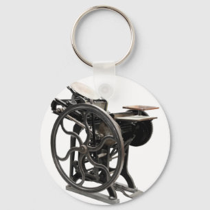 keychain för boktryckmaskinrunda nyckelring