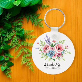 Keychain for bridesmaids, Gift for bride, floral Nyckelring