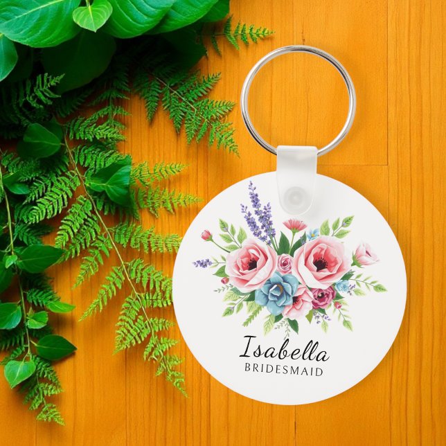 Keychain for bridesmaids, Gift for bride, floral Nyckelring (Skapare uppladdad)