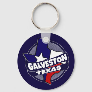 Keychain för Galveston Texas flaggabristning Nyckelring