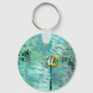 Keychain för havsängel"konst" collage nyckelring