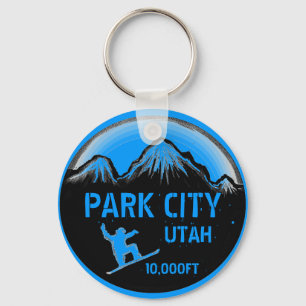 Keychain för konst för Park City Utah Nyckelring