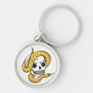 keychain för orm och för skalle (womapytonorm) rund silverfärgad nyckelring