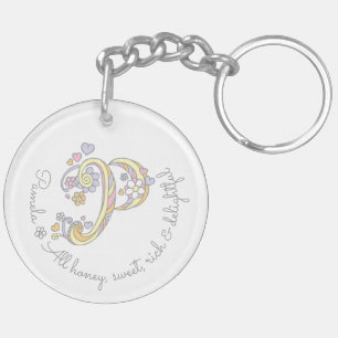 Keychain för personlig för Pamela initial P