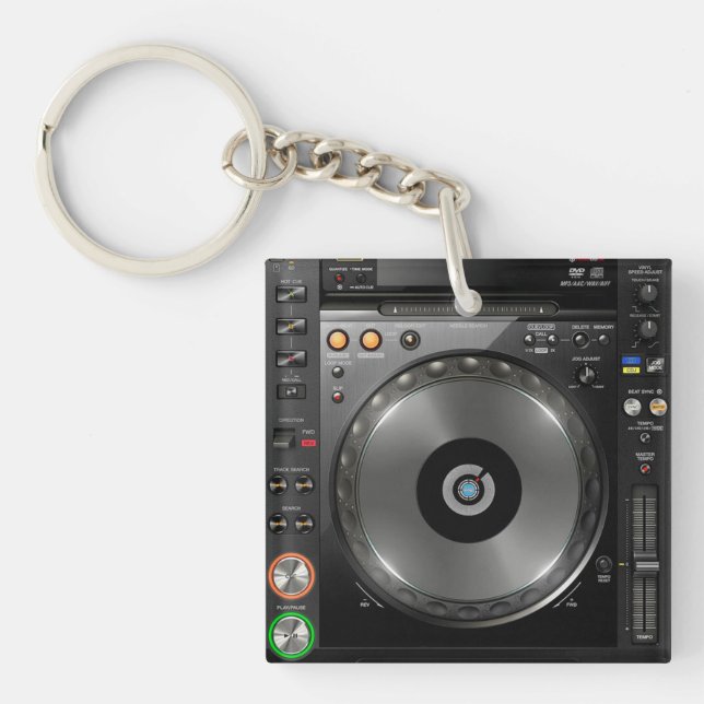 Keychain för skrivbord för DJ-turntableblandning (Framsidan)