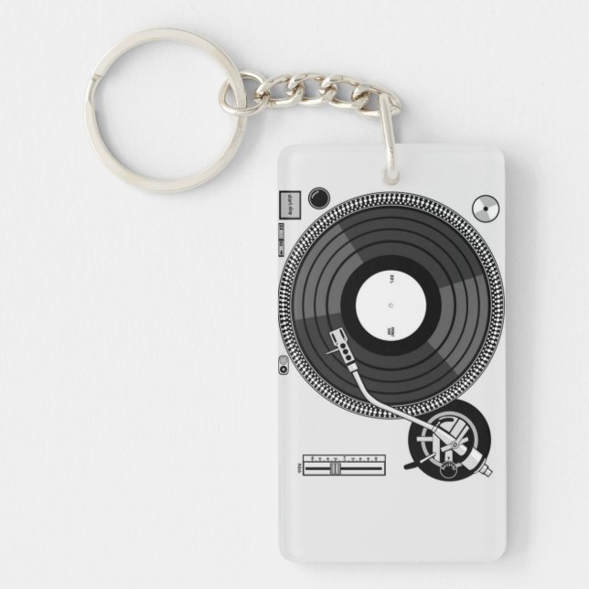 Keychain för skrivbord för DJ-turntableblandning (Framsidan)