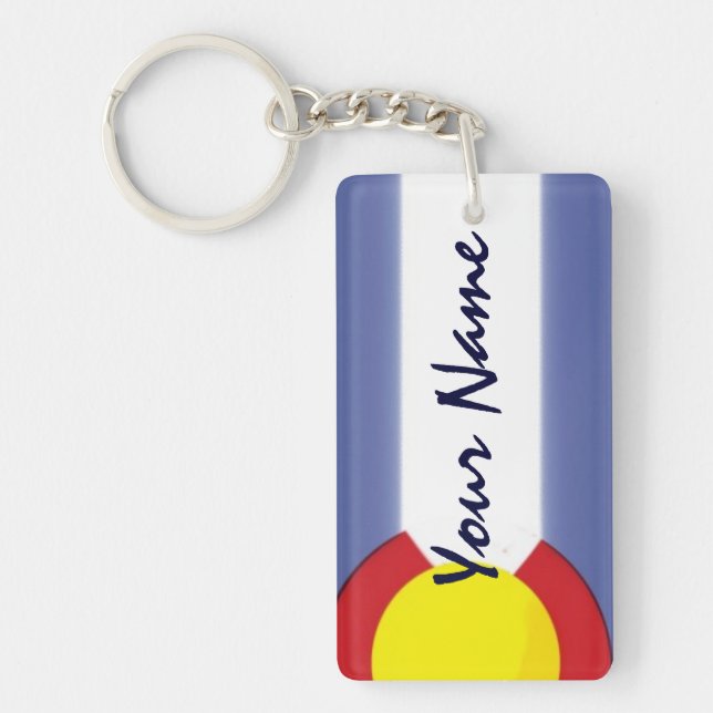 Keychain för souvenir för anpassadeColorado flagga Nyckelring (Framsidan)