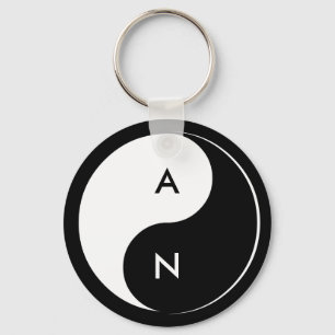 Keychain för Yin Yang älskareinitialer Nyckelring