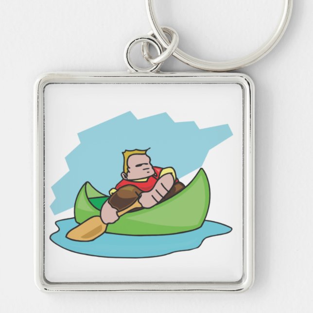 Keychain Fyrkantig Silverfärgad Nyckelring (Framsidan)