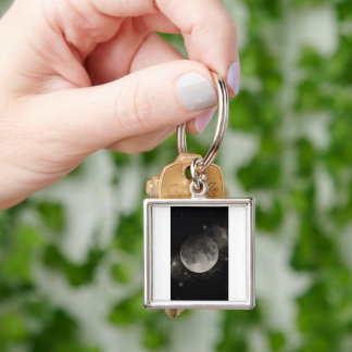 keychain fyrkantig silverfärgad nyckelring