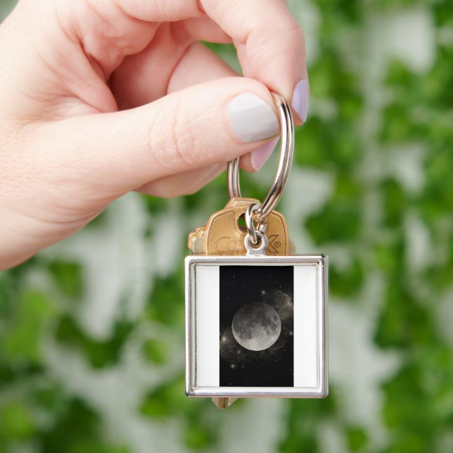 keychain fyrkantig silverfärgad nyckelring (Hand)