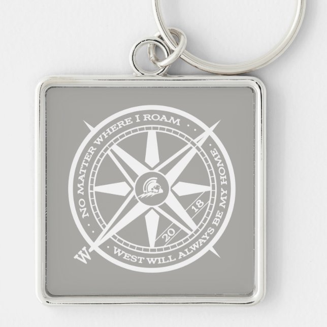 Keychain Fyrkantig Silverfärgad Nyckelring (Framsidan)