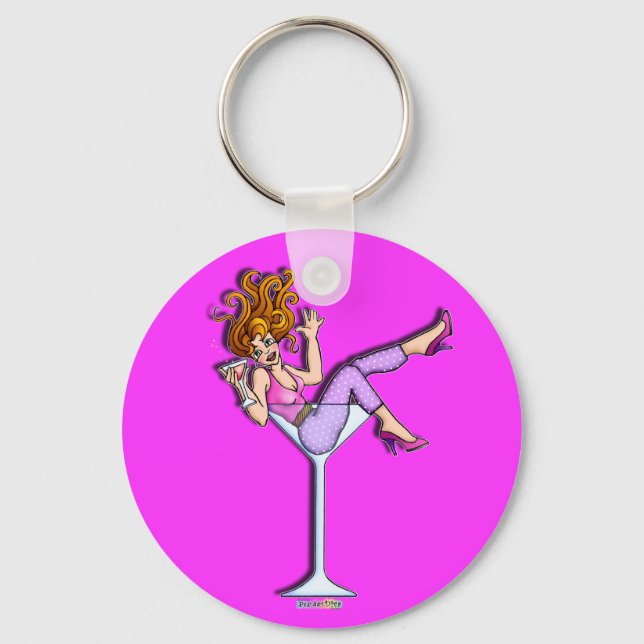 Keychain - Girl in a Martini, Lil'Red Nyckelring (Framsida)