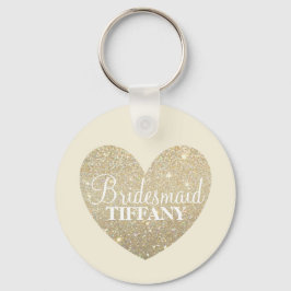 Keychain - Glitter Heart Bridesmaid Namn Nyckelring