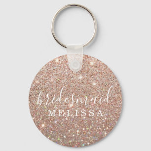 Keychain glitterbrudtärna - rosa guld nyckelring