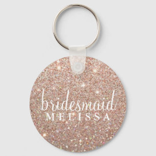 Keychain glitterbrudtärna - rosa guld nyckelring