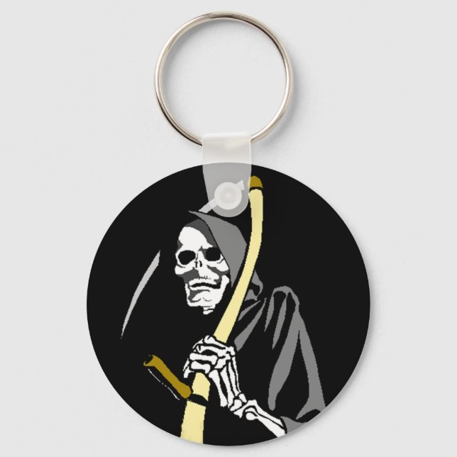 KEYCHAIN Grim Reaper Scythe Reaping Verktyg skelet Nyckelring (Framsida)