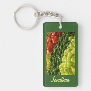 Keychain grön bakgrund för rektangulära hettpep