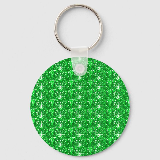 Keychain Grönt Glitter Nyckelring (Framsida)
