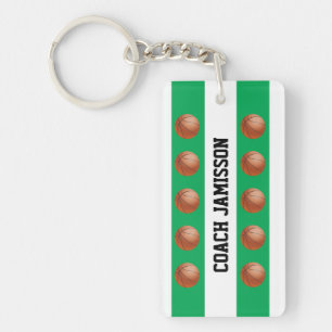 Keychain grönt/vit för baskettränaren, spelare