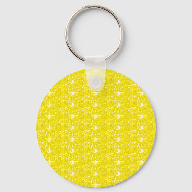 Keychain Gult Glitter Nyckelring (Framsida)