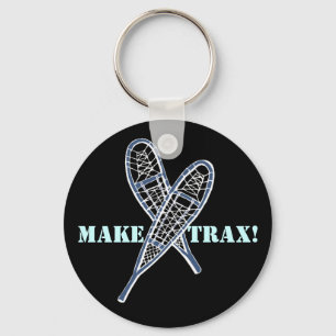 KEYCHAIN korsade Snowshoes Snowshoeing gör trax! Nyckelring