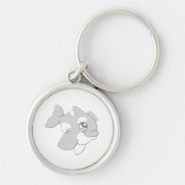 Keychain Lanyard Rund Silverfärgad Nyckelring