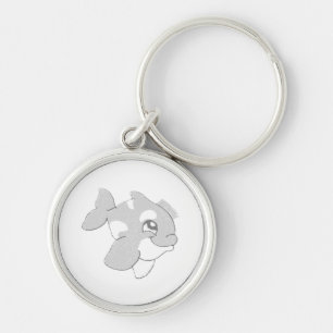 Keychain Lanyard Rund Silverfärgad Nyckelring