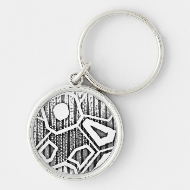 Keychain Lanyard Rund Silverfärgad Nyckelring (Framsidan)