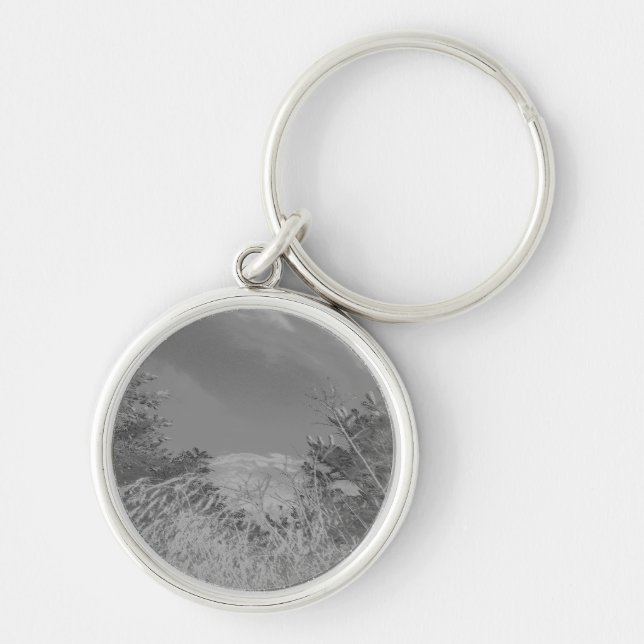 KEYCHAIN lanyard Rund Silverfärgad Nyckelring (Framsidan)
