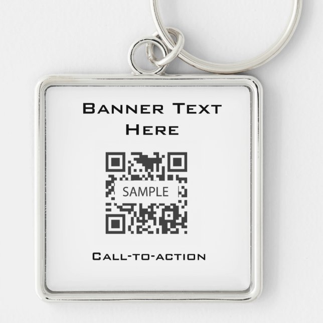 Keychain mall generiska 2 fyrkantig silverfärgad nyckelring (Framsidan)