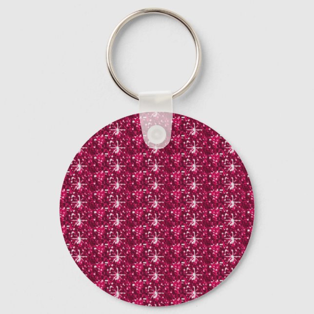 Keychain Maroon Glitter Nyckelring (Framsida)