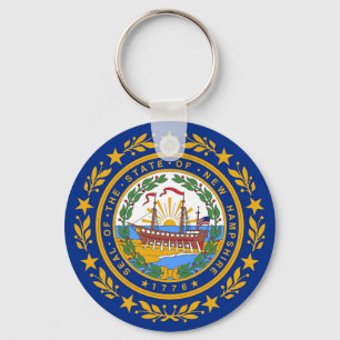 Keychain med den statliga flagga av New Hampshire Nyckelring