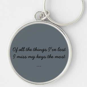 keychain med det roliga meddelandet rund silverfärgad nyckelring