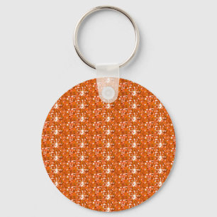 Keychain Orange Glitter Nyckelring