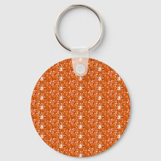 Keychain Orange Glitter Nyckelring (Framsida)