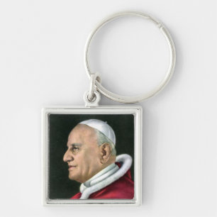 Keychain - Pope John XXIII Fyrkantig Silverfärgad Nyckelring