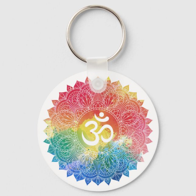 KEYCHAIN: RAINBOW MANDALA NYCKELRING (Framsida)