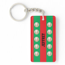 Keychain, Red & Grönt, Baseball-jul, Julafton