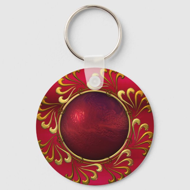 Keychain Red Guld Jewel Nyckelring (Framsida)