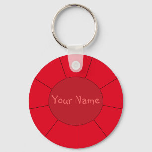 Keychain Red Modern Effects + Your Name Nyckelring